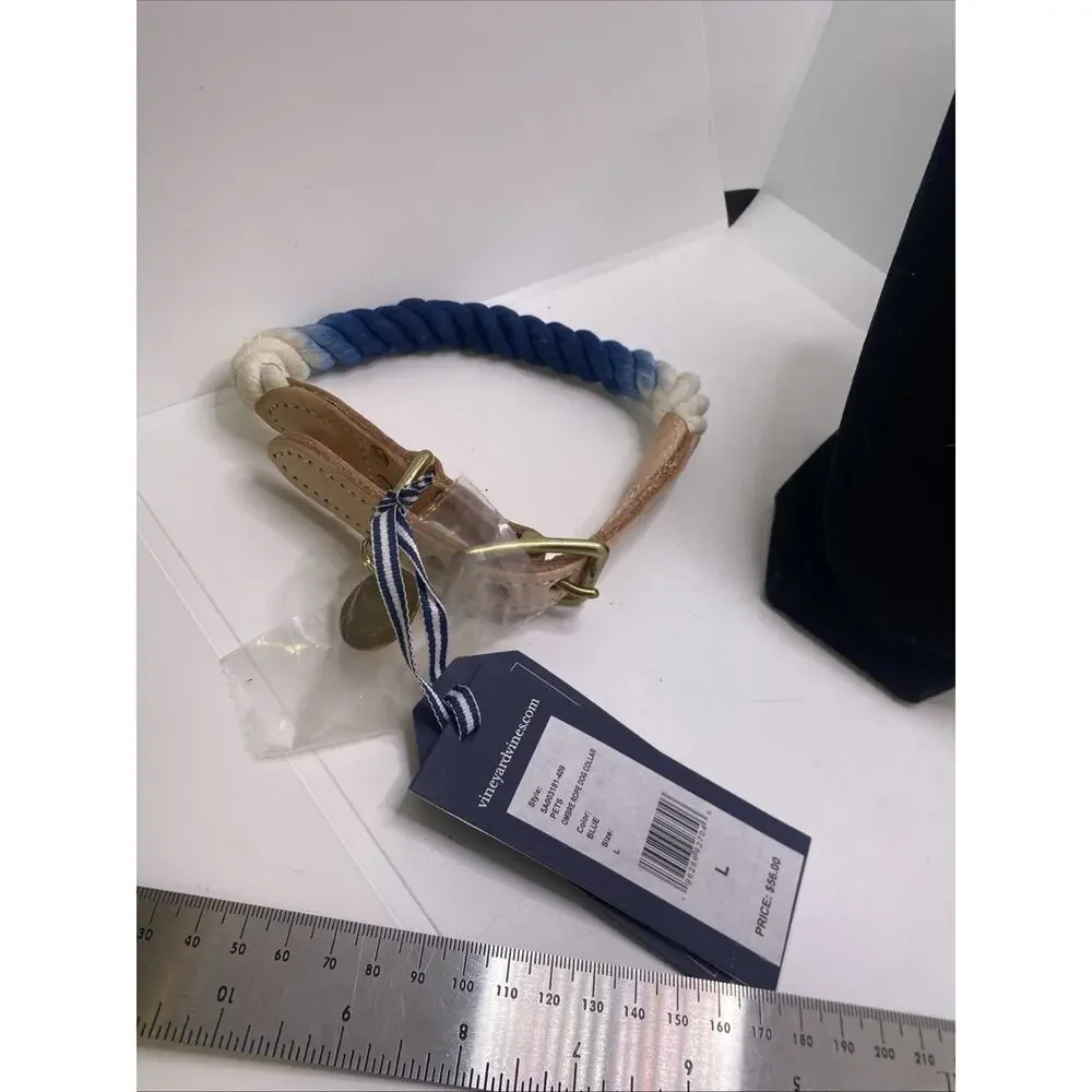 Vineyard Vines Dog Collar Size Large Blue White Collar New